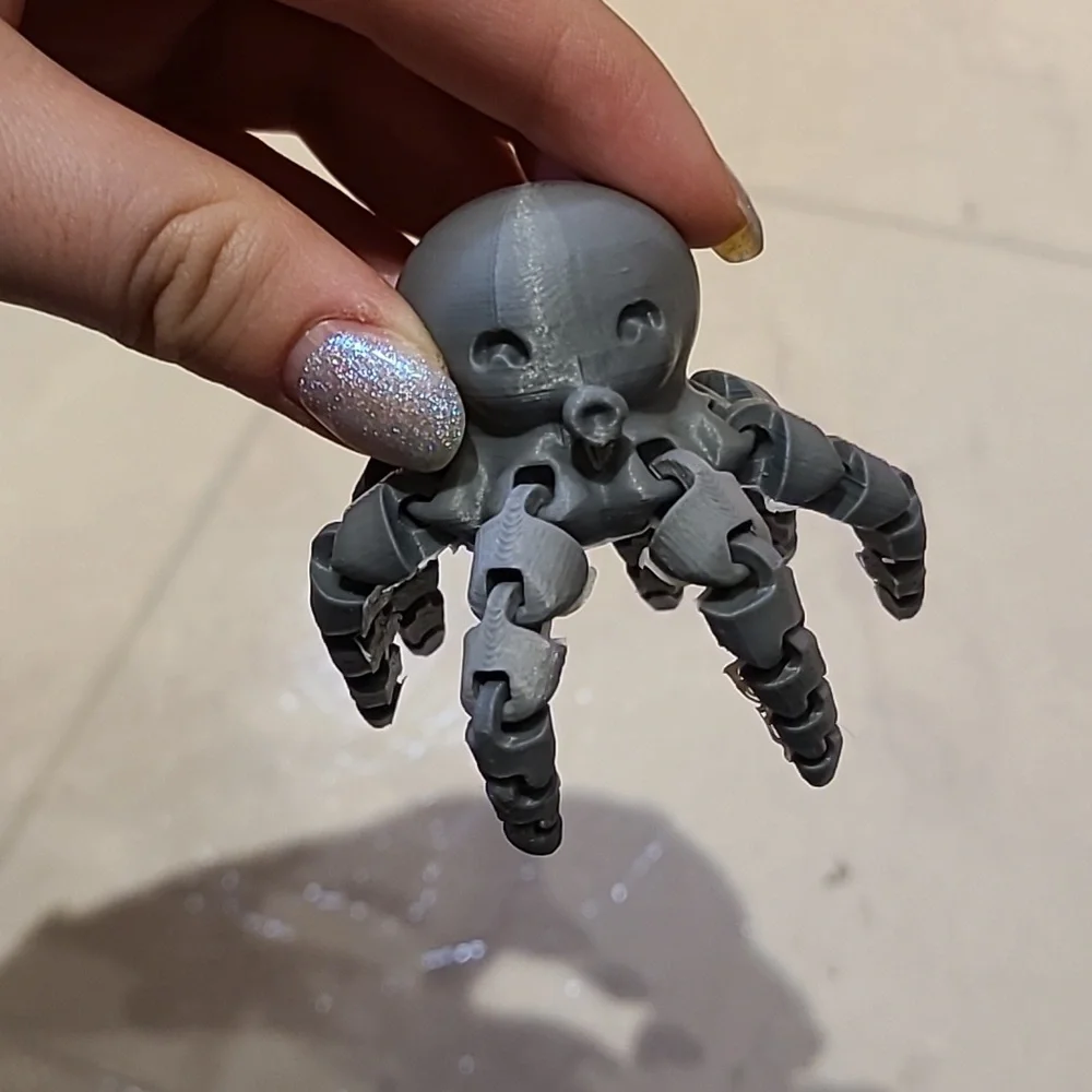 Gray 3D Printed Octopus - Picture 4 of 6